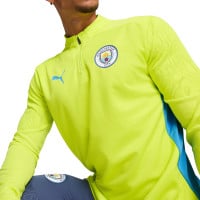 PUMA Manchester City Survêtement 1/4 Zip 2024-2025 Jaune Bleu Foncé Bleu Clair