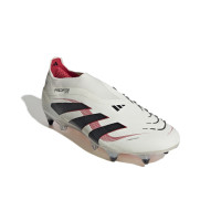 adidas Predator Elite Sans Lacets Crampons Vissés Chaussures de Foot (SG) Blanc Noir Rouge