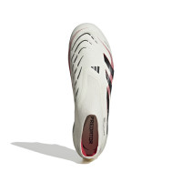 adidas Predator Elite Sans Lacets Crampons Vissés Chaussures de Foot (SG) Blanc Noir Rouge