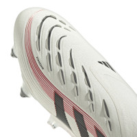 adidas Predator Elite Sans Lacets Crampons Vissés Chaussures de Foot (SG) Blanc Noir Rouge