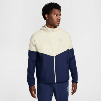 Survêtement Nike Sportswear Air entièrement zippé tissé bleu foncé beige rouge argent