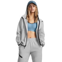 Combinaison de jogging Under Armour Unstoppable en polaire entièrement zippée à capuche pour femmes, gris et noir