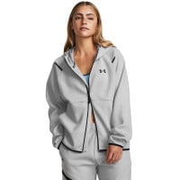 Combinaison de jogging Under Armour Unstoppable en polaire entièrement zippée à capuche pour femmes, gris et noir