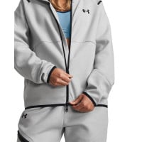 Combinaison de jogging Under Armour Unstoppable en polaire entièrement zippée à capuche pour femmes, gris et noir