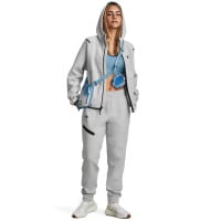 Combinaison de jogging Under Armour Unstoppable en polaire entièrement zippée à capuche pour femmes, gris et noir