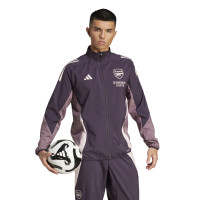 adidas Arsenal Présentation Survêtement Full-Zip 2024-2025 Mauve Foncé Beige Mauve