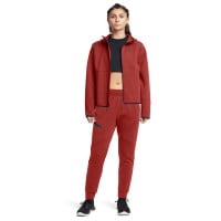 Combinaison de jogging Under Armour Unstoppable en polaire entièrement zippée à capuche pour femmes, rouge et noir