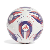 Ballon de football adidas EURO25 Club pour femmes, taille 5, blanc, violet, rouge