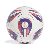 Ballon de football adidas EURO25 Club pour femmes, taille 5, blanc, violet, rouge