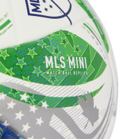 Mini ballon de football adidas MLS taille 1 blanc vert bleu