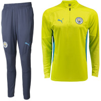 PUMA Manchester City Survêtement 1/4 Zip 2024-2025 Jaune Bleu Foncé Bleu Clair