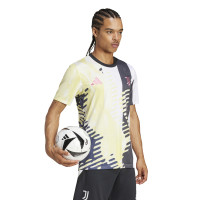 adidas Juventus Pre-Match Trainingsshirt 2024-2025 Geel Zwart Roze