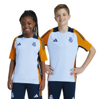 adidas Real Madrid Maillot d'Entraînement 2024-2025 Enfants Bleu Clair Orange Bleu Foncé