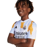 adidas Real Madrid Pre-Match Maillot d'Entraînement 2024-2025 Enfants Blanc Orange Bleu