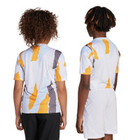 adidas Real Madrid Pre-Match Maillot d'Entraînement 2024-2025 Enfants Blanc Orange Bleu