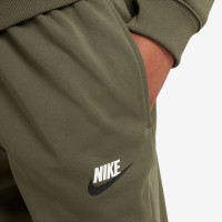 Survêtement Nike Sportswear Big Logo Crew pour enfants, vert olive et blanc