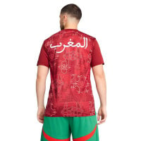 Maillot d'entraînement d'avant-match PUMA Morocco 2024-2026 rouge vert