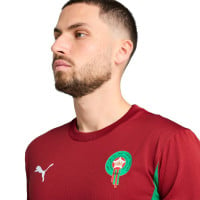 Maillot d'entraînement d'avant-match PUMA Morocco 2024-2026 rouge vert