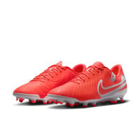 Nike Tiempo Legend 10 Academy Gazon Naturel Gazon Artificiel Chaussures de Foot (MG) Rouge Vif Blanc