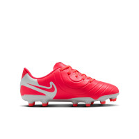 Nike Tiempo Legend 10 Club Gras / Kunstgras Voetbalschoenen (MG) Kids Felrood Wit