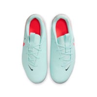 Nike Phantom GX II Academy Gras / Kunstgras Voetbalschoenen (MG) Kids Mintgroen Rood Zwart