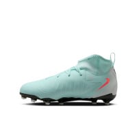 Nike Phantom Luna II Academy Gras / Kunstgras Voetbalschoenen (MG) Kids Mintgroen Rood Zwart