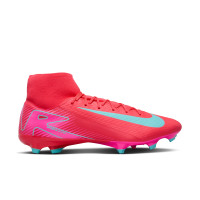 Nike Zoom Mercurial Superfly 10 Academy Gazon Naturel Artificiel Chaussures de Foot (MG) Rouge Turquoise Rose