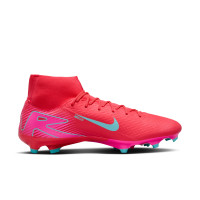 Nike Zoom Mercurial Superfly 10 Academy Gazon Naturel Artificiel Chaussures de Foot (MG) Rouge Turquoise Rose