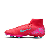 Nike Zoom Mercurial Superfly 10 Academy Gazon Naturel Artificiel Chaussures de Foot (MG) Rouge Turquoise Rose