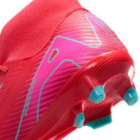 Nike Zoom Mercurial Superfly 10 Academy Gazon Naturel Artificiel Chaussures de Foot (MG) Rouge Turquoise Rose