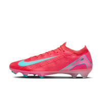 Nike Zoom Mercurial Vapor 16 Elite Gazon Naturel Chaussures de Foot (FG) Rouge Turquoise Rose