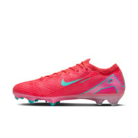 Nike Zoom Mercurial Vapor 16 Elite Gazon Naturel Chaussures de Foot (FG) Rouge Turquoise Rose