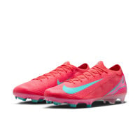 Nike Zoom Mercurial Vapor 16 Elite Gazon Naturel Chaussures de Foot (FG) Rouge Turquoise Rose