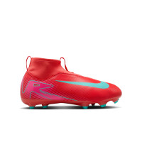 Nike Zoom Mercurial Superfly 10 Academy Gazon Naturel Artificiel Chaussures de Foot (MG) Enfants Rouge Turquoise Rose