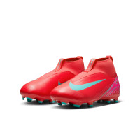 Nike Zoom Mercurial Superfly 10 Academy Gazon Naturel Artificiel Chaussures de Foot (MG) Enfants Rouge Turquoise Rose