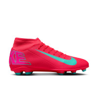 Nike Mercurial Superfly 10 Club Gazon Naturel Gazon Artificiel Chaussures de Foot (MG) Rouge Turquoise Rose