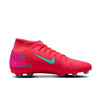 Nike Mercurial Superfly 10 Club Gazon Naturel Gazon Artificiel Chaussures de Foot (MG) Rouge Turquoise Rose