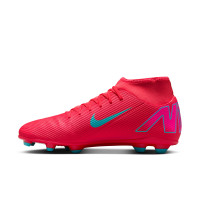 Nike Mercurial Superfly 10 Club Gazon Naturel Gazon Artificiel Chaussures de Foot (MG) Rouge Turquoise Rose