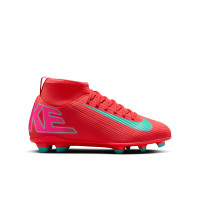 Nike Mercurial Superfly 10 Club Gazon Naturel Gazon Artificiel Chaussures de Foot (MG) Enfants Rouge Turquoise Rose