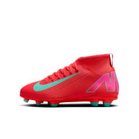 Nike Mercurial Superfly 10 Club Gazon Naturel Gazon Artificiel Chaussures de Foot (MG) Enfants Rouge Turquoise Rose