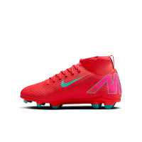 Nike Mercurial Superfly 10 Club Gazon Naturel Gazon Artificiel Chaussures de Foot (MG) Enfants Rouge Turquoise Rose