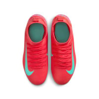 Nike Mercurial Superfly 10 Club Gazon Naturel Gazon Artificiel Chaussures de Foot (MG) Enfants Rouge Turquoise Rose