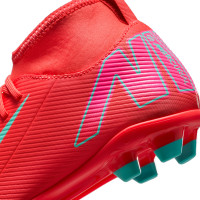 Nike Mercurial Superfly 10 Club Gazon Naturel Gazon Artificiel Chaussures de Foot (MG) Enfants Rouge Turquoise Rose