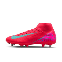 Nike Zoom Mercurial Superfly 10 Academy IJzeren-Nop Voetbalschoenen (SG) Anti-Clog Rood Turquoise Roze