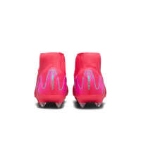 Nike Zoom Mercurial Superfly 10 Academy IJzeren-Nop Voetbalschoenen (SG) Anti-Clog Rood Turquoise Roze