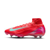 Nike Zoom Mercurial Superfly 10 Elite IJzeren-Nop Voetbalschoenen (SG) Rood Turquoise Roze