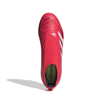 adidas Predator League Sans Lacets Gazon Naturel Gazon Artificiel Chaussures de Foot (MG) Rouge Blanc Noir