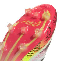 adidas F50 Elite Veterloze Gras Voetbalschoenen (FG) Wit Rood Zwart Geel