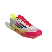 adidas F50 League IJzeren-Nop Voetbalschoenen (SG) Wit Rood Zwart Geel