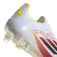 adidas F50+ Gras Voetbalschoenen (FG) Wit Rood Zwart Geel